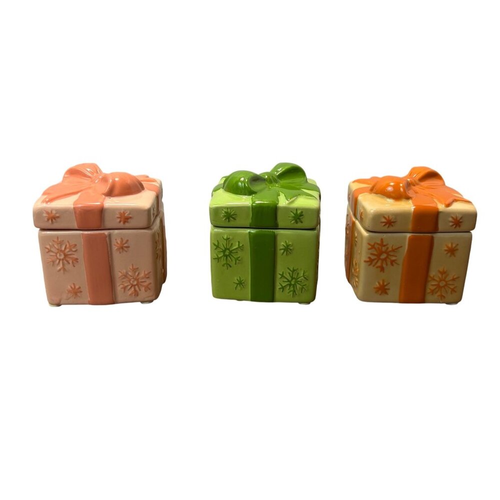 Yves Rocher Gift Box TeaLight Candle Holdera / Trinket Holders Set Of 3